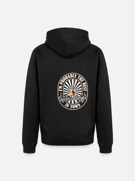 Akustikgitarre Fun - Unisex Premium Bio Zip Hoodie - Schwarz
