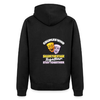 Theater Schauspieler Paar - Unisex Premium Bio Zip Hoodie - Schwarz - Hinten - Nico (187cm)