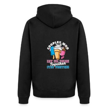 Paire de crème glacée - Veste à capuche bio Premium Unisexe - noir - Dos - Nico (187cm)