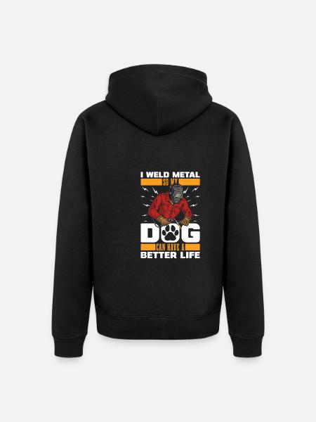 Blacksmith Metal Worker Dog - Unisex Premium Organic Zip Hoodie - black