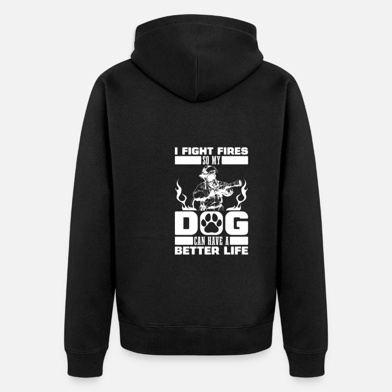 Chien pompier - Veste à capuche bio Premium Unisexe - noir