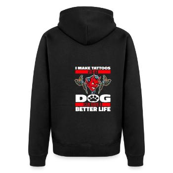 Tatoueur Chien Tatoueur - Veste à capuche bio Premium Unisexe - noir - Dos - Nico (187cm)
