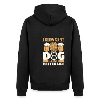 Hobby Brewer Bière Artisanale Bière Chien - Veste à capuche bio Premium Unisexe - noir - Dos - Nico (187cm)