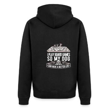 Jeu de société jeu de société chien - Veste à capuche bio Premium Unisexe - noir - Dos - Nico (187cm)