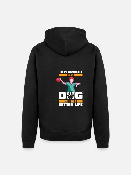 Handball Handball Dog - Unisex Premium Organic Zip Hoodie - black