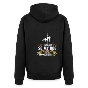 Chien de Pole Dancing - Veste à capuche bio Premium Unisexe - noir - Dos - Nico (187cm)