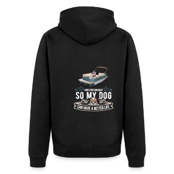 Chien de bateau ponton - Veste à capuche bio Premium Unisexe - noir - Dos - Nico (187cm)