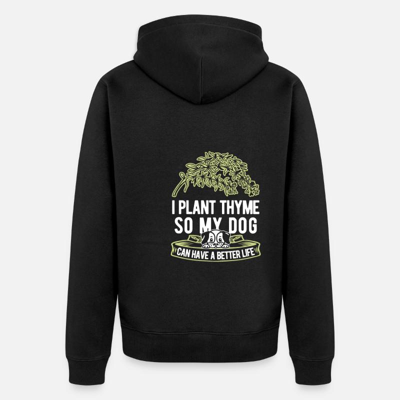 Thyme Herbe Chien - Veste à capuche bio Premium Unisexe - noir