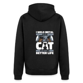 Forgeron Métallurgiste Chat - Veste à capuche bio Premium Unisexe - noir - Dos - Nico (187cm)