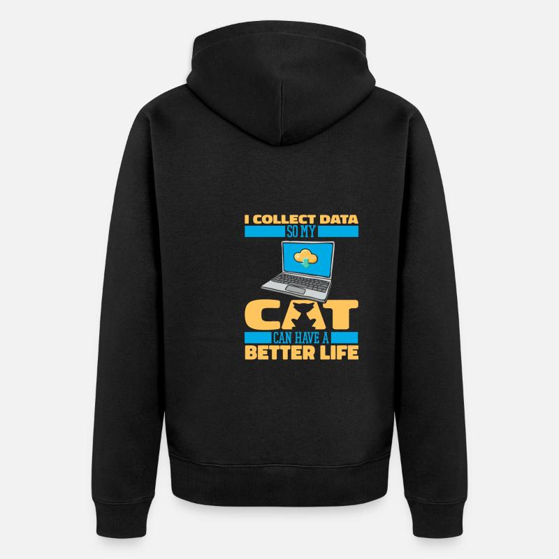 Data Science Data Analyst Katze - Unisex Premium Bio Zip Hoodie - Schwarz