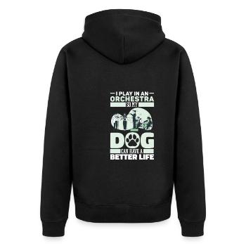 Orchestra Dog - Unisex Premium Organic Zip Hoodie - black - Back - Nico (187cm)