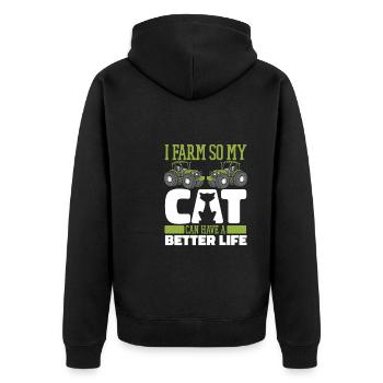 Agriculteur Agriculteur Chat - Veste à capuche bio Premium Unisexe - noir - Dos - Nico (187cm)