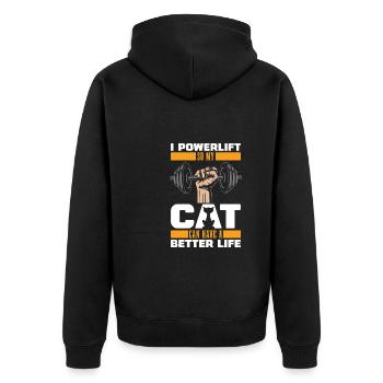 Dynamophilie Powerlifter Cat - Veste à capuche bio Premium Unisexe - noir - Dos - Nico (187cm)