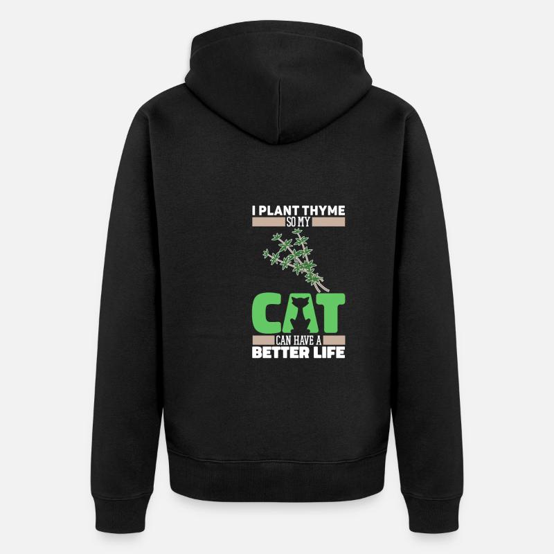 Thym Herb Cat - Veste à capuche bio Premium Unisexe - noir