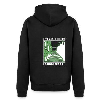 Developer Coder Programmer Encoder - Unisex Premium Organic Zip Hoodie - black - Back - Nico (187cm)