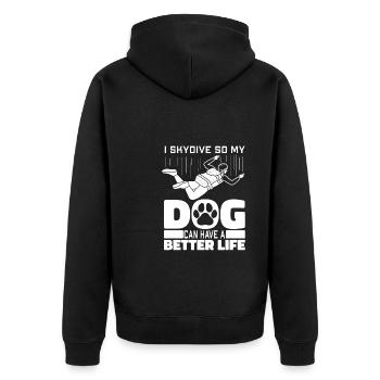 Chien parachutiste parachutiste - Veste à capuche bio Premium Unisexe - noir - Dos - Nico (187cm)