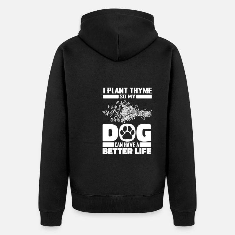 Thyme Herbe Chien - Veste à capuche bio Premium Unisexe - noir