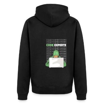 Entwickler Coder Programmierer Experte - Unisex Premium Bio Zip Hoodie - Schwarz - Hinten - Nico (187cm)