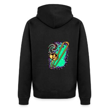 Spielmannszug Trombone Bunt - Unisex Premium Organic Zip Hoodie - black - Back - Nico (187cm)