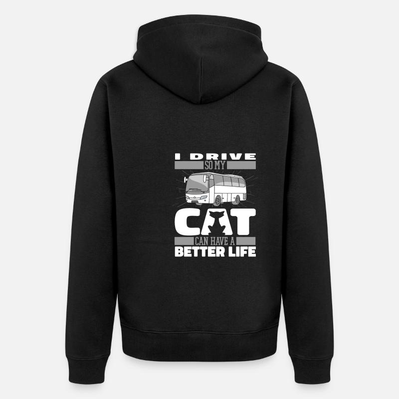 Bus Bus Chauffeur Cat - Veste à capuche bio Premium Unisexe - noir