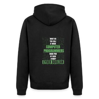 Developer Coder Programmer Funny - Unisex Premium Organic Zip Hoodie - black - Back - Nico (187cm)