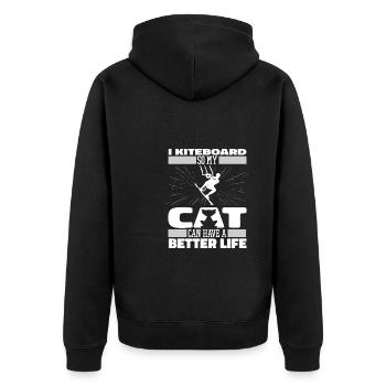Kitesurfer Kitesurfing Kitesurfing Cat - Unisex Premium Organic Zip Hoodie - black - Back - Nico (187cm)