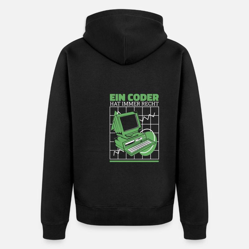 Entwickler Coder Programmierer Cool - Unisex Premium Bio Zip Hoodie - Schwarz