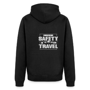 Aircraft Mechanic Safety - Unisex Premium Organic Zip Hoodie - black - Back - Nico (187cm)