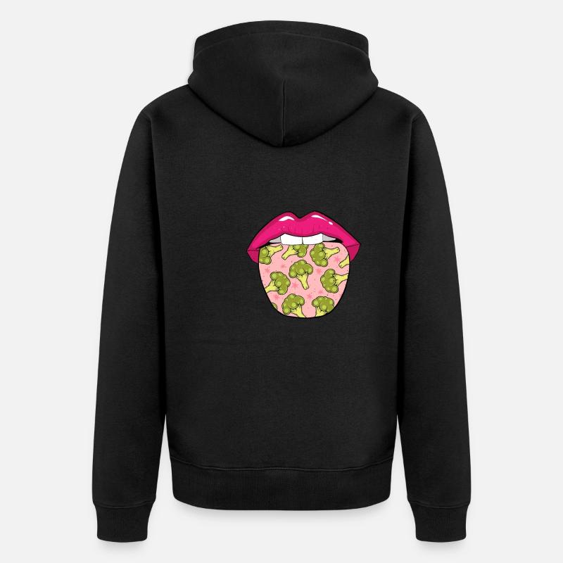 Lèvres de brocoli - Veste à capuche bio Premium Unisexe - noir