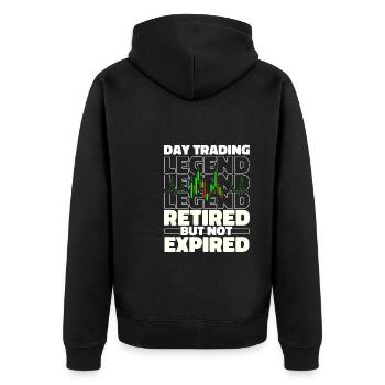 Day Trading Day Trader in Retirement - Unisex Premium Organic Zip Hoodie - black - Back - Nico (187cm)