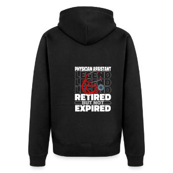Physician's assistant pensioner - Unisex Premium Organic Zip Hoodie - black - Back - Nico (187cm)