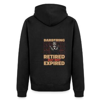 Barber Barbershop Rentner - Unisex Premium Bio Zip Hoodie - Schwarz - Hinten - Nico (187cm)