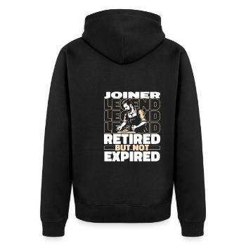 Tischler Schreiner Im Ruhestand - Unisex Premium Bio Zip Hoodie - Schwarz - Hinten - Nico (187cm)