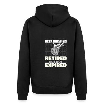 Hobby Brewer Beer Craft Beer Retired - Unisex Premium Organic Zip Hoodie - black - Back - Nico (187cm)