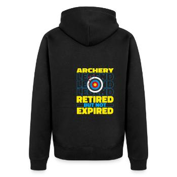 Archery Archery Archer Pensioners - Unisex Premium Organic Zip Hoodie - black - Back - Nico (187cm)