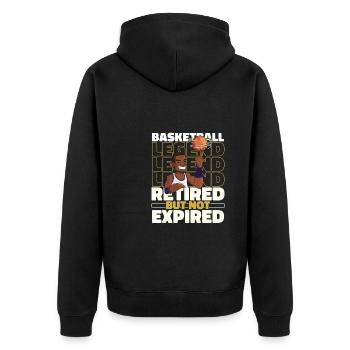 Basketball Basketball Players Pensioners - Unisex Premium Organic Zip Hoodie - black - Back - Nico (187cm)