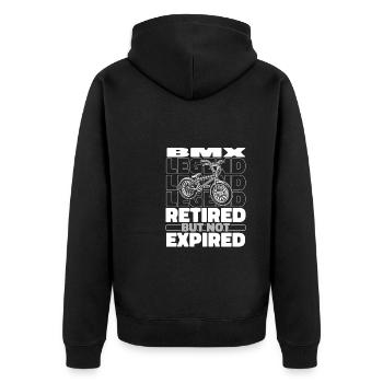 Bmx Bmx Biker Rentner - Unisex Premium Bio Zip Hoodie - Schwarz - Hinten - Nico (187cm)