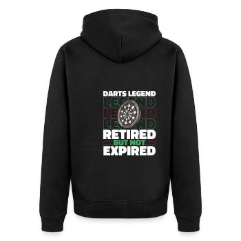 Dart Dartspieler Im Ruhestand - Unisex Premium Bio Zip Hoodie - Schwarz - Hinten - Nico (187cm)
