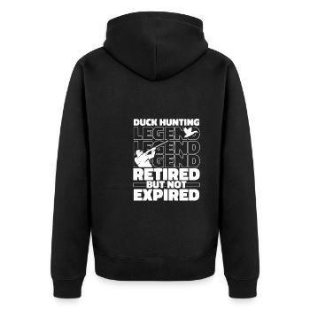Ente Jagd Entenjagd Im Ruhestand - Unisex Premium Bio Zip Hoodie - Schwarz - Hinten - Nico (187cm)