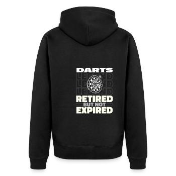 Dart Dartspieler Im Ruhestand - Unisex Premium Bio Zip Hoodie - Schwarz - Hinten - Nico (187cm)