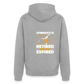 Rsg Turnen Sportgymnastik Rentner - Unisex Premium Bio Zip Hoodie - Grau meliert - Hinten - Nico (187cm)