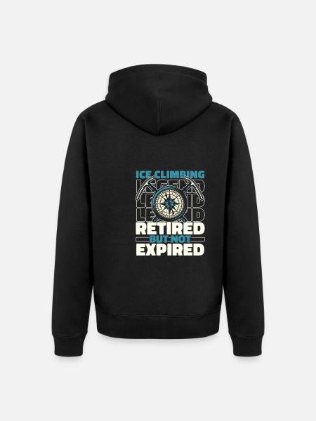 Ice climbing in retirement - Unisex Premium Organic Zip Hoodie - black