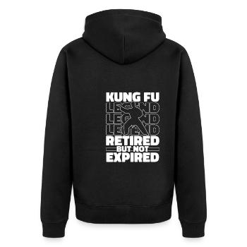 Retired Kung Fu - Unisex Premium Organic Zip Hoodie - black - Back - Nico (187cm)