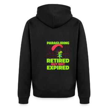 Paragleiter Paragleiten Dino - Unisex Premium Bio Zip Hoodie - Schwarz - Hinten - Nico (187cm)