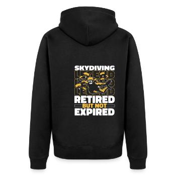 Fallschirmspringer Fallschirmspringen - Unisex Premium Bio Zip Hoodie - Schwarz - Hinten - Nico (187cm)