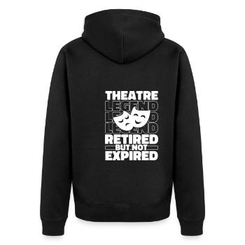 Theater Schauspieler Rentner - Unisex Premium Bio Zip Hoodie - Schwarz - Hinten - Nico (187cm)