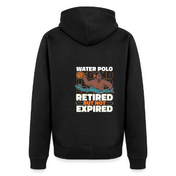 Wasserball Wasserballer Im Ruhestand - Unisex Premium Bio Zip Hoodie - Schwarz - Hinten - Nico (187cm)