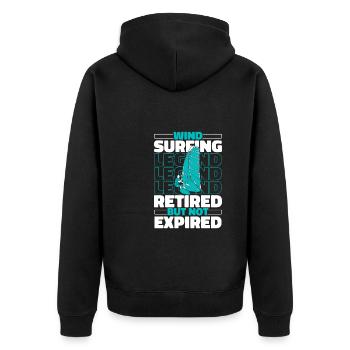 Windsurfen Windsurfer Im Ruhestand - Unisex Premium Bio Zip Hoodie - Schwarz - Hinten - Nico (187cm)