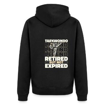 Taekwondo Im Ruhestand - Unisex Premium Bio Zip Hoodie - Schwarz - Hinten - Nico (187cm)