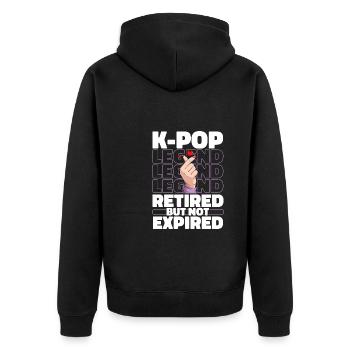 K Pop Kpop Korean Pop Im Ruhestand - Unisex Premium Bio Zip Hoodie - Schwarz - Hinten - Nico (187cm)